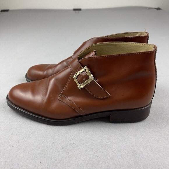 Antica Cuoieria Brown Leather Ankle Boot  Made In Italy Size US 8.5 EU 38 - Picture 2 of 11